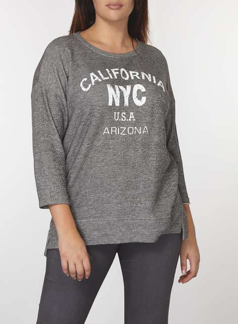 **DP Curve Grey Marl 'California' Sweatshirt